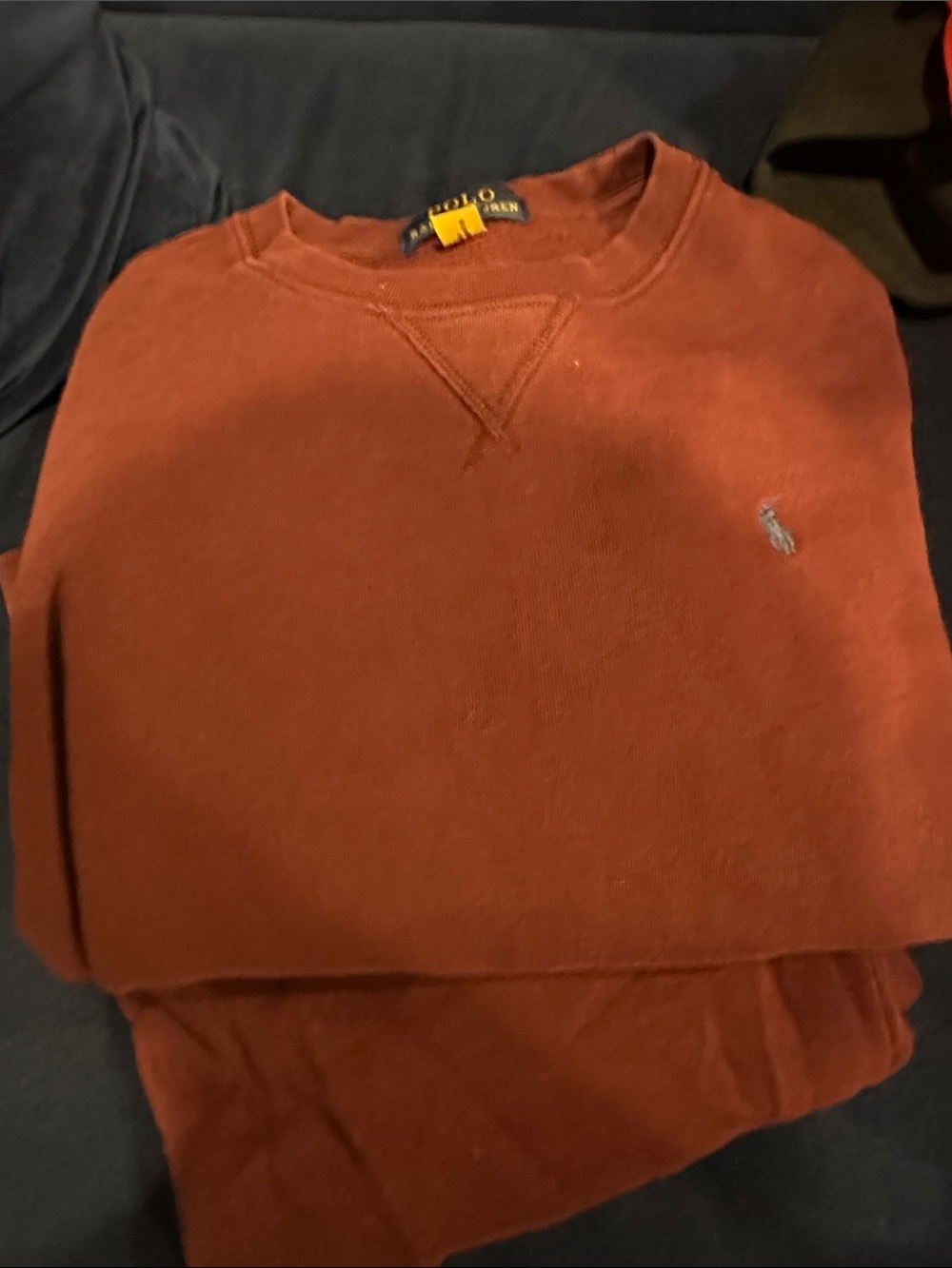 Polo by Ralph Lauren Men's Burnt Orange Crewneck Sweater